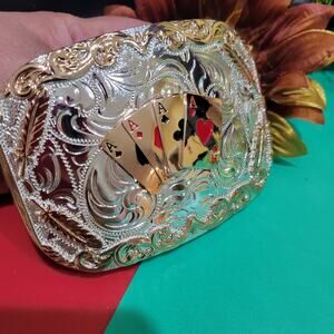 Four Aces Western Belt Buckle Cowboy Fashion Rodeo Jeans Buckle